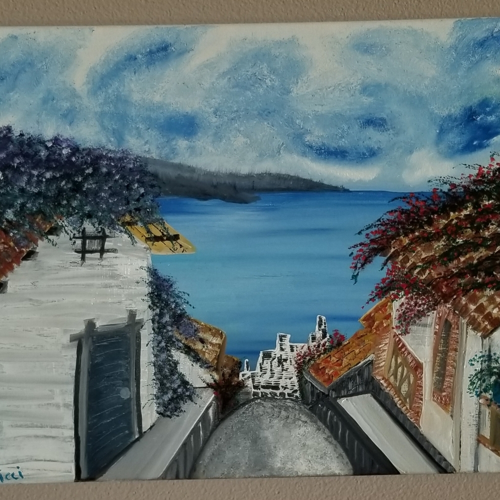 MEDITERRANEAN OIL PAINTING 16 x 20 canvas original